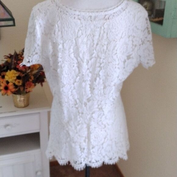 Isaac Mizrahi Lace Top - Picture 5 of 9